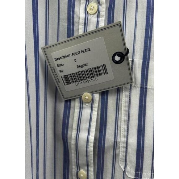 Untuckit "Pinot Perse" Womens Blue & White Striped Button-Down Shirt Size 0 - Picture 4 of 6